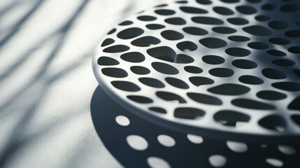 Poster - Abstract Perforated Disc Design: Light and Shadow Play