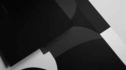 Poster - Abstract Black and White Geometric Composition