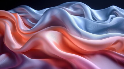 Poster - Flowing multicolored silk fabric with elegant waves and soft texture