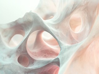 Poster - Intricate Patterns and Textures of Abstract Organic Forms in Soft Pastel Colors Illustrating Natural Beauty and Complexity