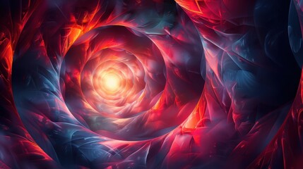 Poster - Colorful abstract spiral with vibrant reds and blues