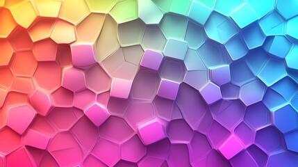 Poster - Colorful Hexagonal Patterns Create a Vibrant Abstract Design on a Digital Surface