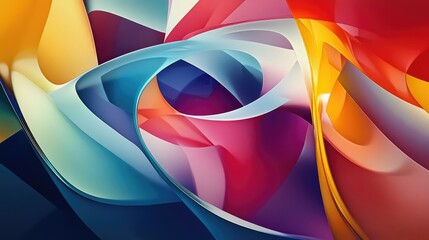 Poster - Vibrant Abstract Artwork with Fluid Shapes and Colorful Swirls Perfect for Modern Design Projects, Websites, and Digital Art Backgrounds