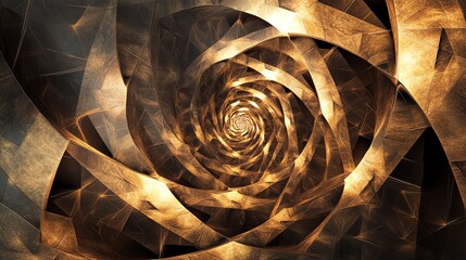 Poster - Spiral Pattern Glimmering in Gold Tones With Intricate Details Creates a Captivating Visual Experience