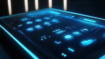 Poster - Futuristic Interface:  Sleek Digital Control Panel Design