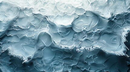Poster - Abstract textured ice pattern with fractal designs and cool tones