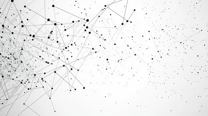 Poster - Abstract connections represented by intricate lines and dots forming a dynamic network structure on a minimalist background illustrating technology and communication concepts.