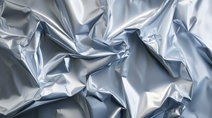 Poster - Textured Metallic Foil Surface Creating Dynamic Shadows and Reflections for Modern Design Projects and Artistic Backgrounds in Contemporary Art