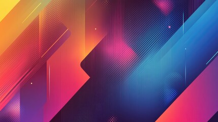 Poster - Vibrant Abstract Background with Geometric Shapes and Colorful Gradients Ideal for Modern Designs, Websites, and Digital Art Projects