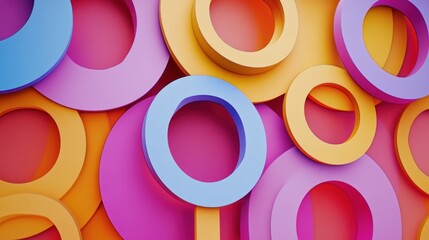 Poster - Abstract Colorful Overlapping Circles Background