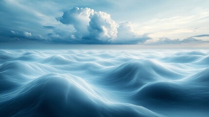 Wall Mural - serene ocean waves under a cloudy sky