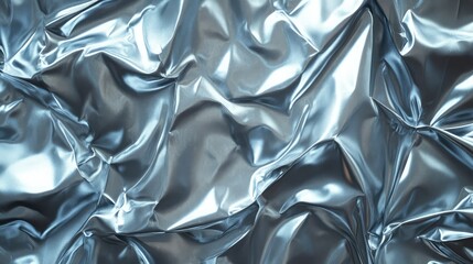 Aufkleber - Crumpled Metallic Foil Surface with Reflections and Shadows, Ideal for Abstract Backgrounds, Textures, Fashion, and Artistic Design Projects