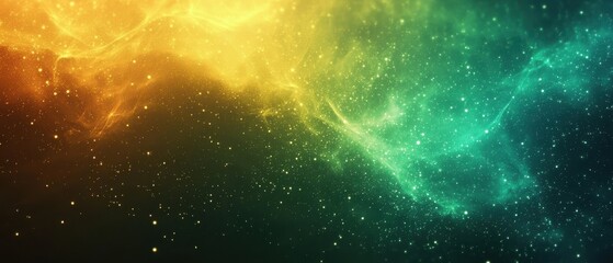 Wall Mural - A colorful background with green and yellow stripes and a blue sky. Generative AI