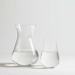 Poster - Clear glass pitcher and tumbler with water.