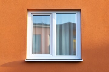 Aufkleber - White window on orange wall. (1)