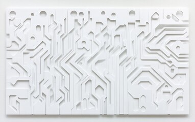 Aufkleber - Abstract white circuit board texture.