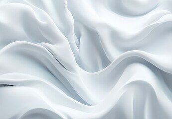 Aufkleber - Smooth, elegant white fabric with soft waves and folds.