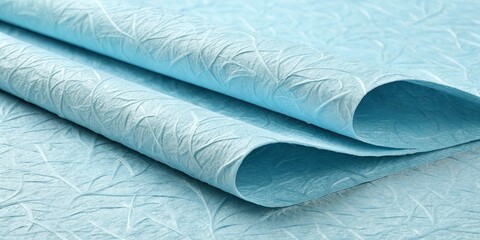Poster - A blue piece of fabric with a leaf pattern
