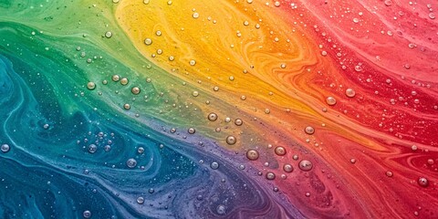Poster - a rainbow is shown with many drops of water on it