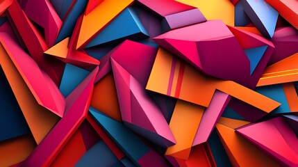 Poster - Colorful Abstract Geometric Shapes Create a Vibrant Texture in a Modern Art Piece