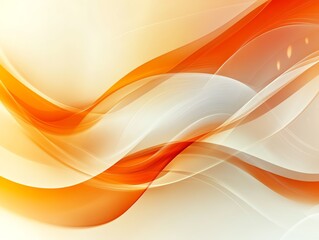 Poster - Abstract Art Featuring Flowing Orange and White Waves in a Soft Gradient Design for Modern Aesthetics