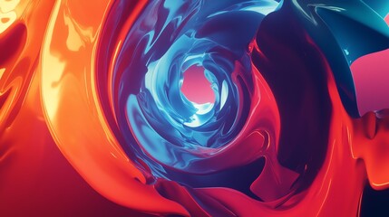 Poster - Colorful Swirling Abstract Design in Vibrant Shades of Red and Blue Creating a Mesmerizing Visual Vortex