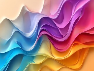 Poster - Colorful Abstract Wave Patterns in Vibrant Hues Creating a Fluid and Dynamic Composition
