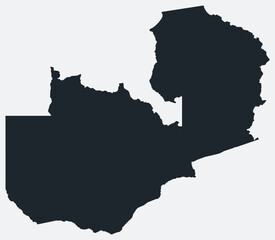 Poster - zambia map. just a simple border map. shape of the country. flat blank zambia outline. vector bounda