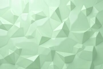 Wall Mural - Abstract Geometric Low Poly Design with Pastel Mint Green Triangles and Smooth Texture