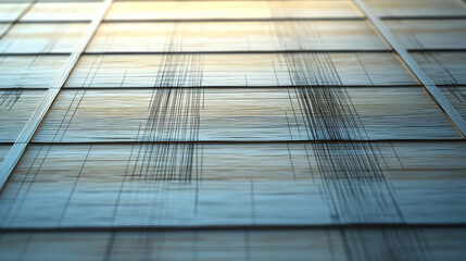Poster - detailed view of textured surface with lines and patterns, showcasing unique design. interplay of light and shadow adds depth to visual experience