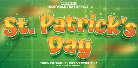 Poster - St patrrick editable text effect in modern trend style