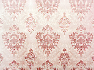 symmetrical layout of brocade fabric with intricate designs, surrounded by soft pastel hues