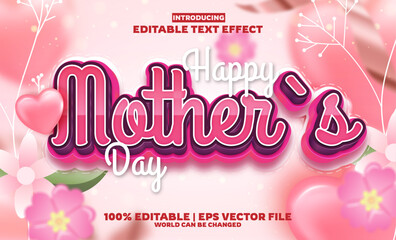 Poster - Happy mother day editable text effect in modern trend style