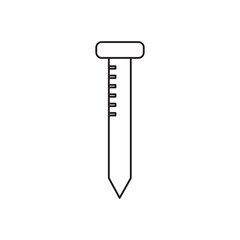 Poster - Metal, nail icon. Vector flat black simple linear illustration for web and app..eps