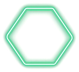 Wall Mural - png neon hexagonal frame futuristic geometric light.