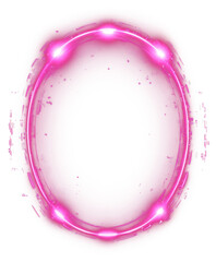 Wall Mural - png neon oval frame design light glow.