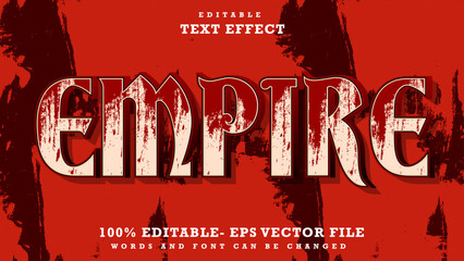 Fototapete - 3d Grunge Word Empire Editable Text Effect Design
