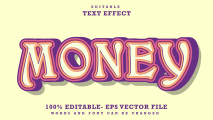 Fototapete - Modern 3d Word Money Editable Text Effect Design Template