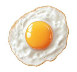 Wall Mural - One fried egg isolated on transparent background, top view