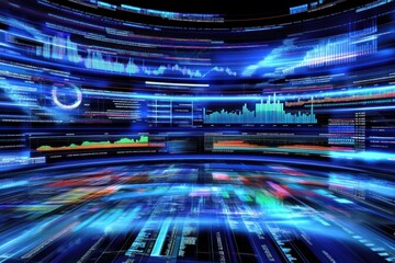 Poster - data visualization with graphs and charts in motion