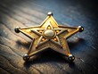 © Caitlin - Silver star badge, minimalist detail.  Law enforcement symbol, western theme.
