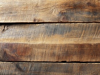 Poster - Rustic wooden planks with textured surface showing natural grain and aged appearance in sunlight