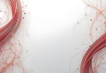 Poster - Abstract Red Curving Lines and Dots Design