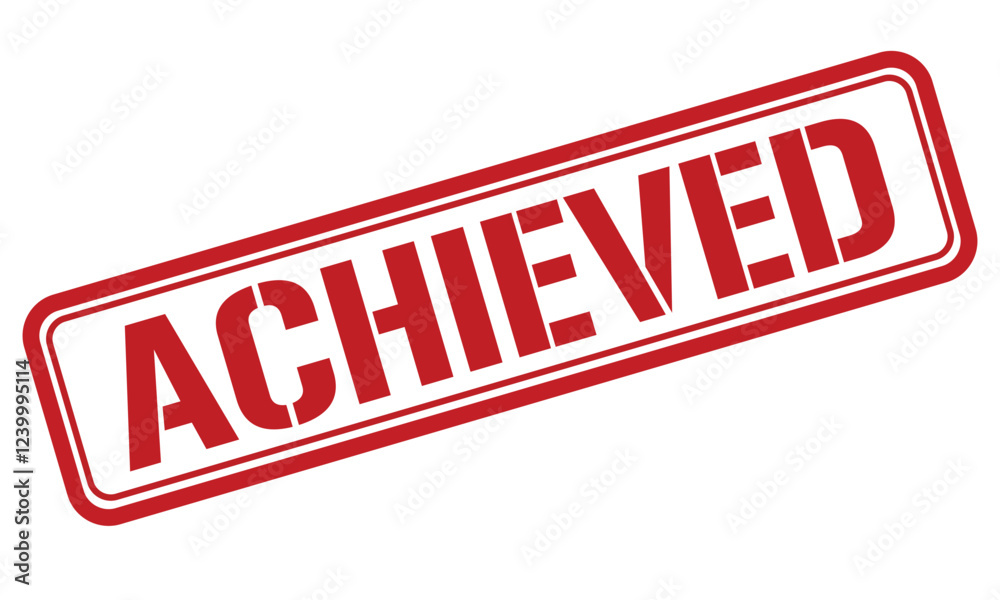 achieved red stamp text vector
