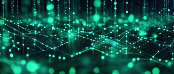 Poster - abstract representation of digital connections and data flow