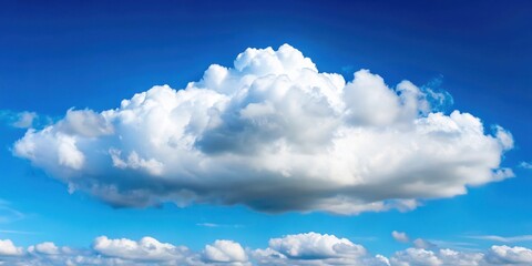 Wall Mural - Soft white clouds float across the blue sky on a sunny day , Fluffy, Sky,  Fluffy, Sky, Weather, Nature, Airy, Soft, Light, Calm
