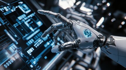 Poster - Robotic Hand Reaching Out Towards Digital Interface and Data Display
