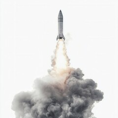 Wall Mural - Whimsical rocket launch with vibrant smoke trails, playful design, transparent background for creative projects, digital art, illustrations