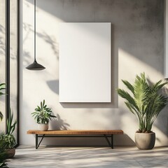 Poster - Hanging canvas display mock-up, digital format, transparent background, ideal for showcasing artwork or design presentations