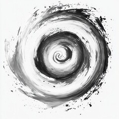 Poster - Grayscale Tornado Swirl, dynamic abstract design, swirling motion, transparent background, ideal for digital art and graphic projects
